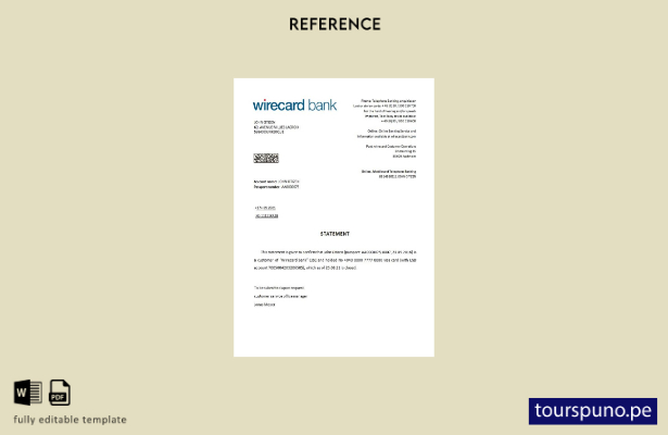 lista para imprimir plantilla de referencia de cierre de Wirecard de Alemania